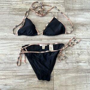 Vintage Check Trim Triangle Burberry Britt bikini small